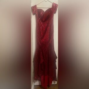 Elegant Red Sequin Gown